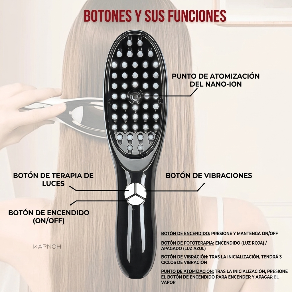 Cepillo Masajeador Capilar Crecimiento Cabello Exfoliante