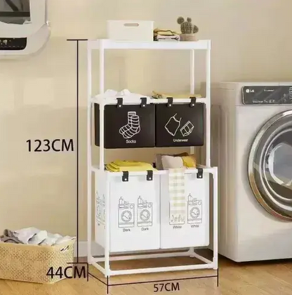 🧺Cesta Organizador de Lavandería con Canastas y Ruedas