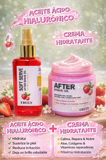 Kit  de crema y aceite hidratante After Shave Truly