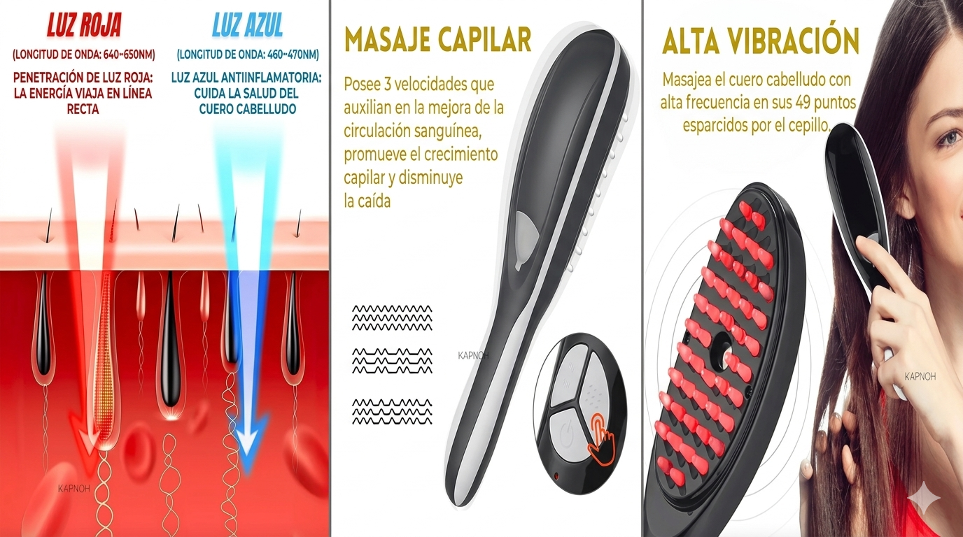 Cepillo Masajeador Capilar Crecimiento Cabello Exfoliante